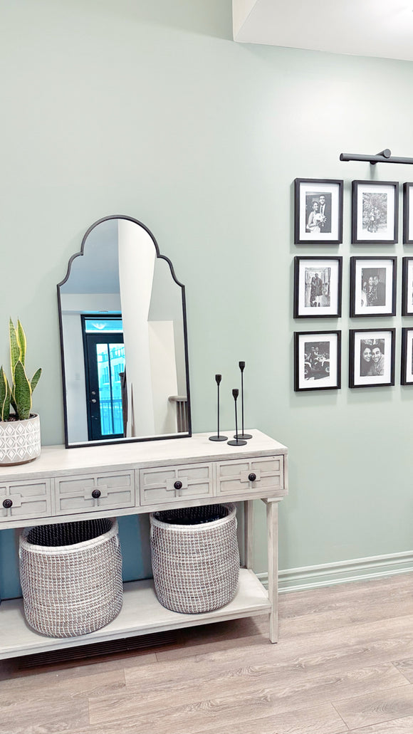 black painted doors entryway wall