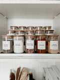 Bamboo Glass Spice Jars - 250 ml