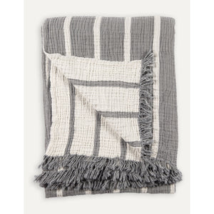 Crinkle Throw - Striped Cotton