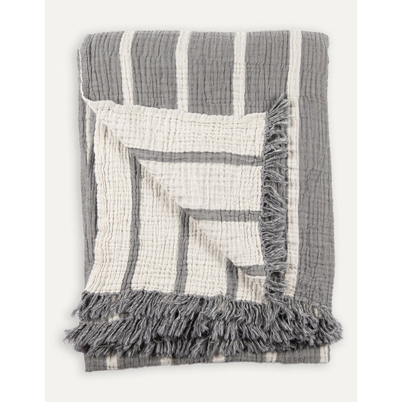 Crinkle Throw - Striped Cotton