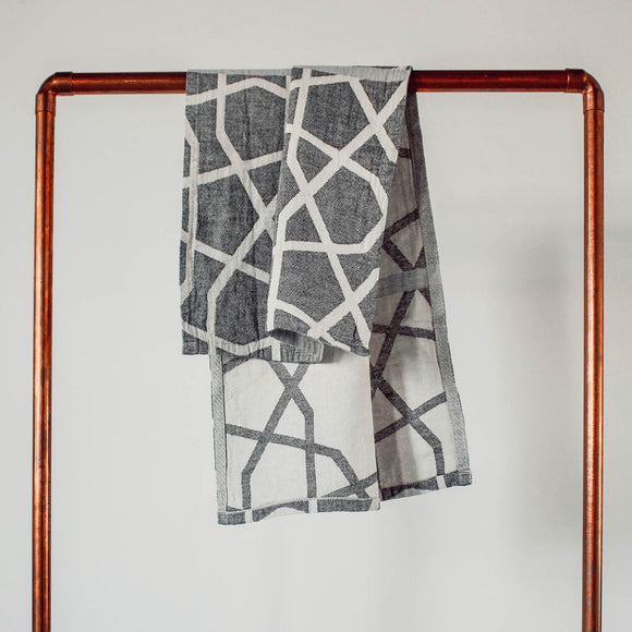 Mosaic Tea Towel - Soft Black
