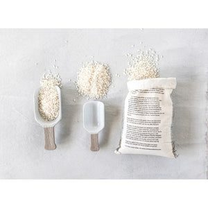 2-piece White Porcelain Pantry Scoop Set