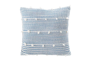 Cozy Indigo Blue Textured Stripe Pillow