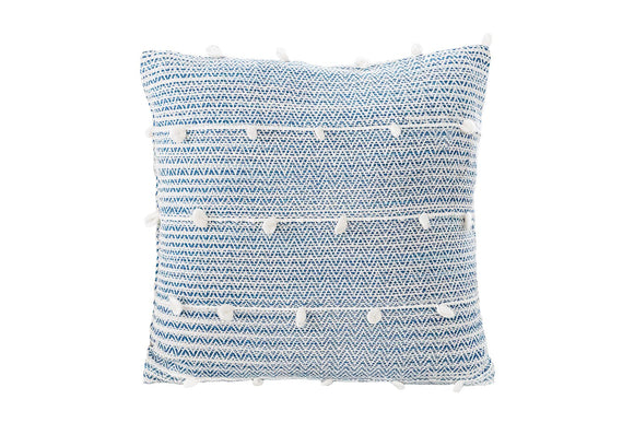 Cozy Indigo Blue Textured Stripe Pillow