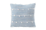 Cozy Indigo Blue Textured Stripe Pillow
