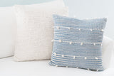 Cozy Indigo Blue Textured Stripe Pillow