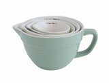 4-piece Green Stoneware Batter Bowls Set