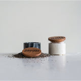 Marble Salt & Pepper Pinch Pots w/ Wood Lid