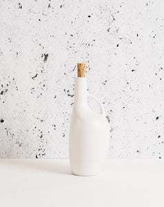 Stoneware Oil Bottle Canard 34 oz - White